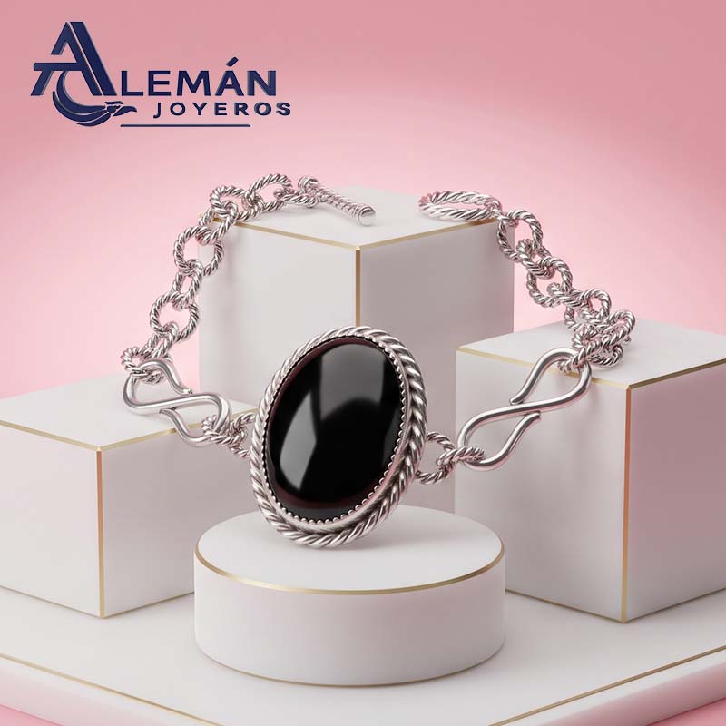 Pulsera de Plata .925 " Ónix Torzal" 7940199