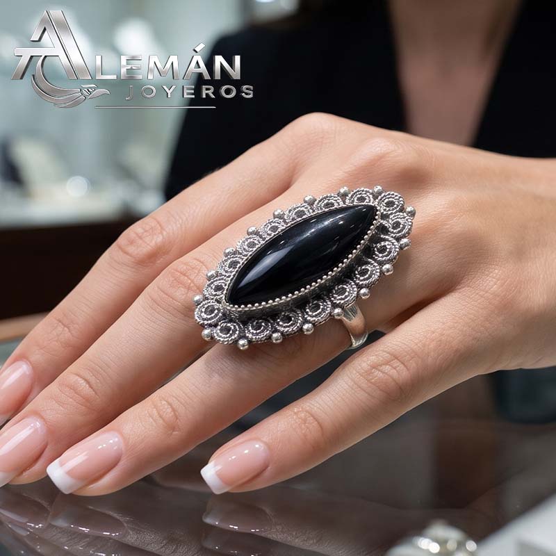 Anillo de Plata .925 "Semilla Black" 7940277