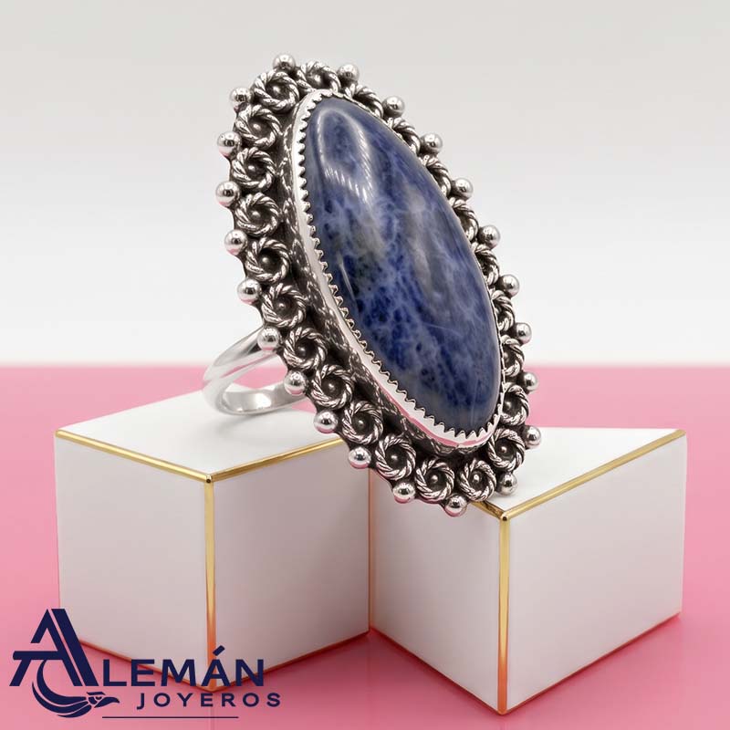 Anillo de Plata .925 "Semilla Azul" 7940496