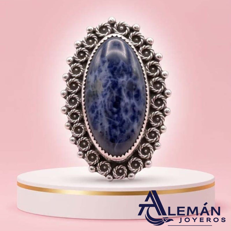 Anillo de Plata .925 "Semilla Azul" 7940496