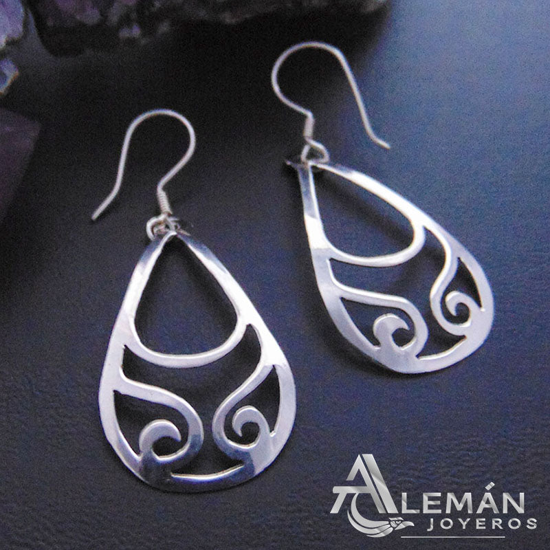 MWL 331-0106 Aretes de Plata Lisa Calados