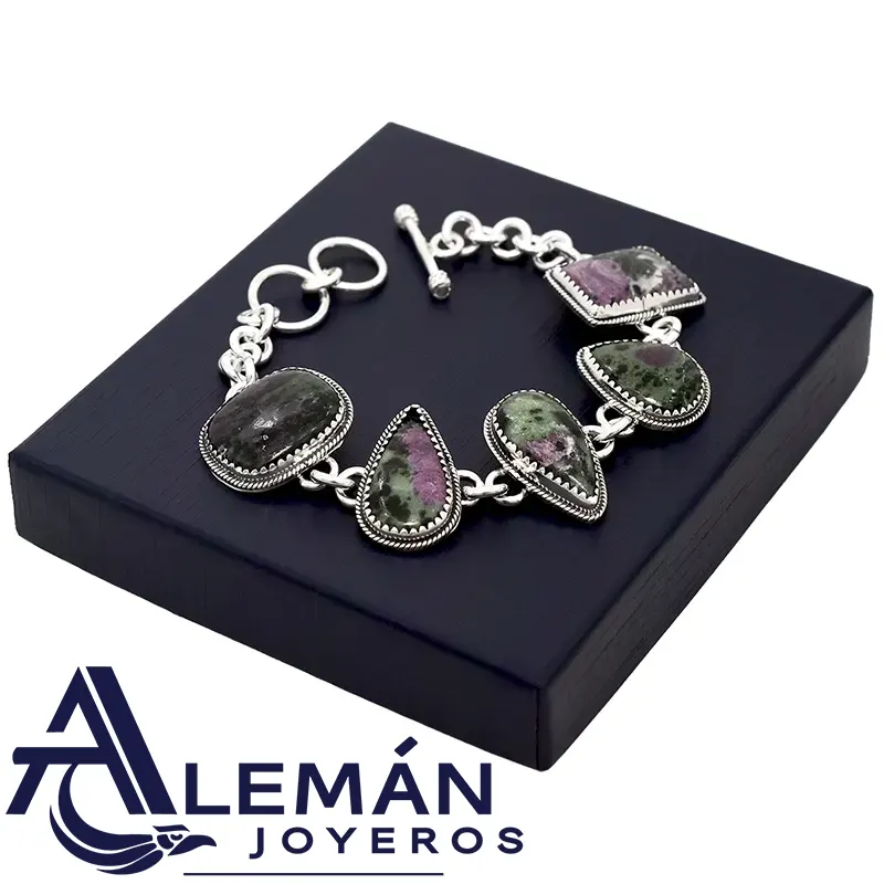 Pulsera de Plata .925 "Zoisita Rubí" 3310119