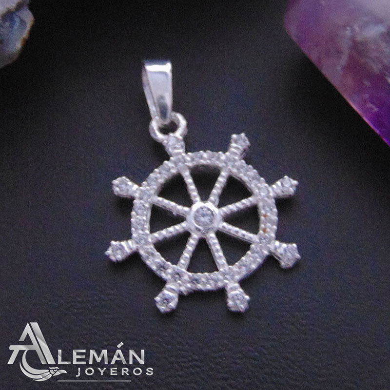 MWL 331-0156 Dije de Plata con Zirconia "Timón"