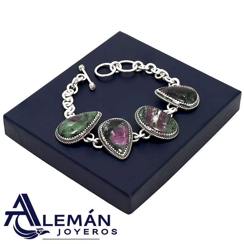 Pulsera de Plata .925 "Zoisita Rubí" 3310237-3