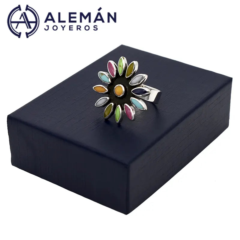 Anillo de Plata .925 "Flor Multicolor" 3310471