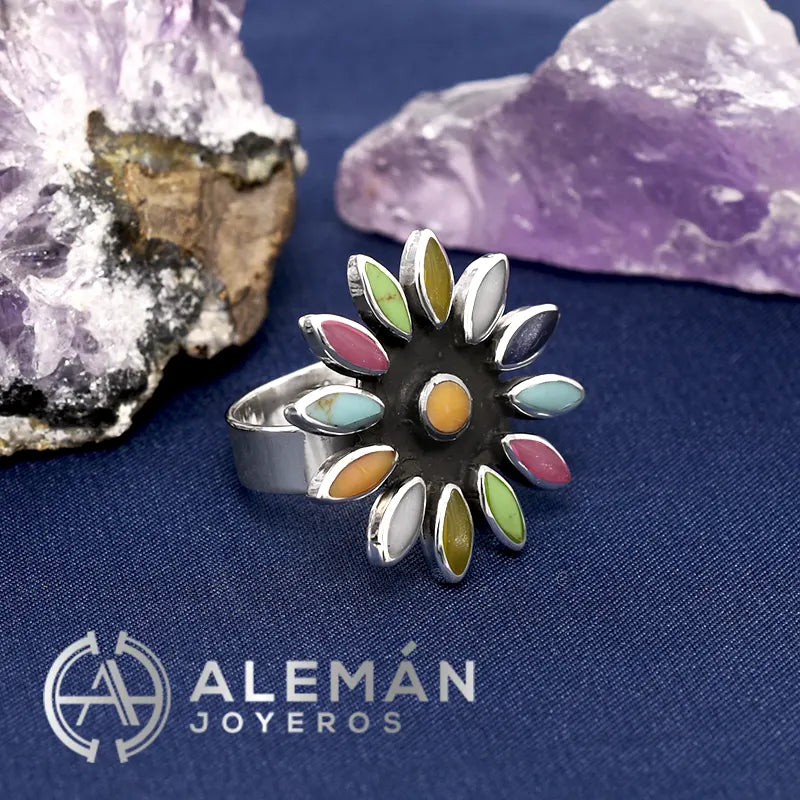 Anillo de Plata .925 "Flor Multicolor" 3310471