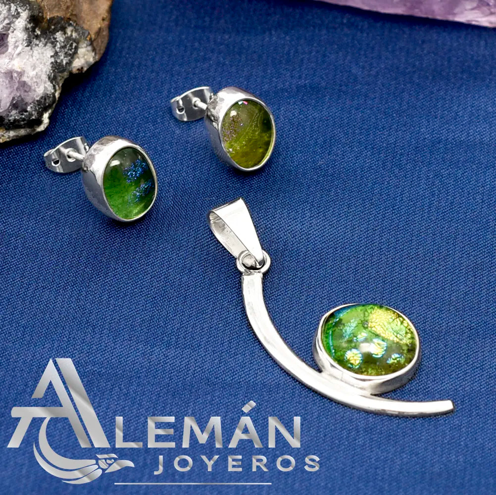 Set de Plata .925 modelo "Dicroico" 3310345