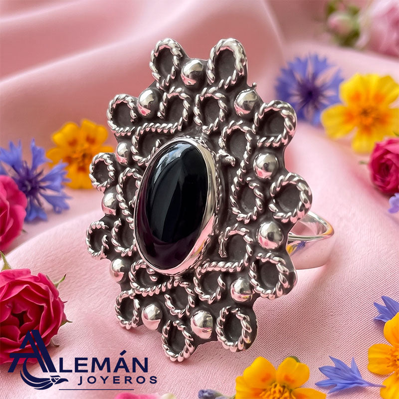 Anillo de Plata .925 "Flor Ónix" 3310365-1