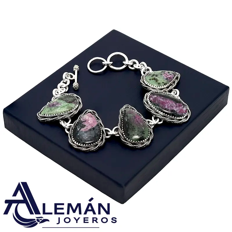 Pulsera de Plata .925 "Zoisita Rubí" 3310394-2