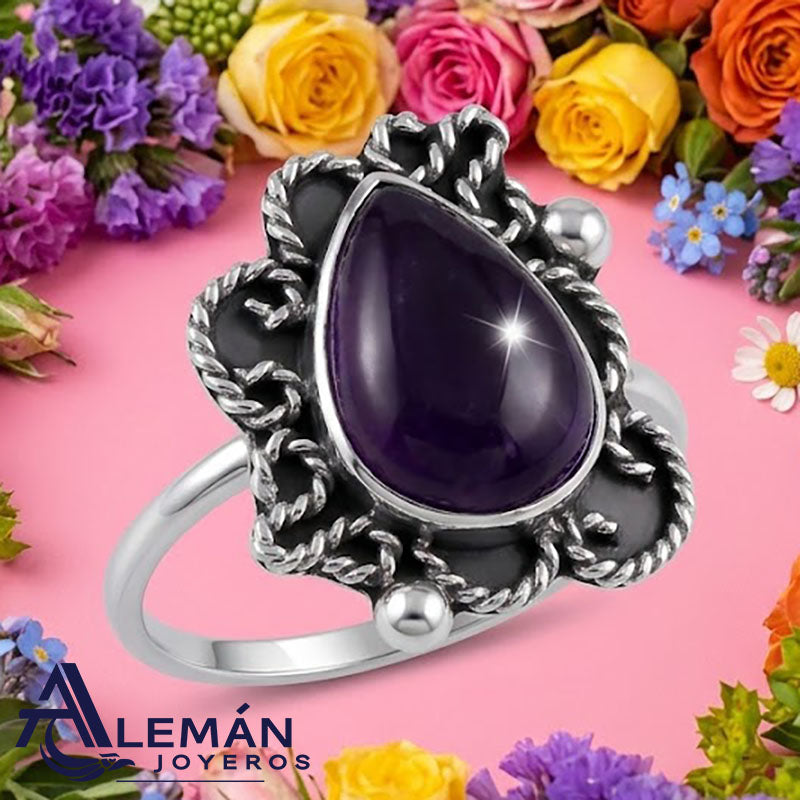 Anillo de Plata .925 "Gota Amatista" 3310497-4