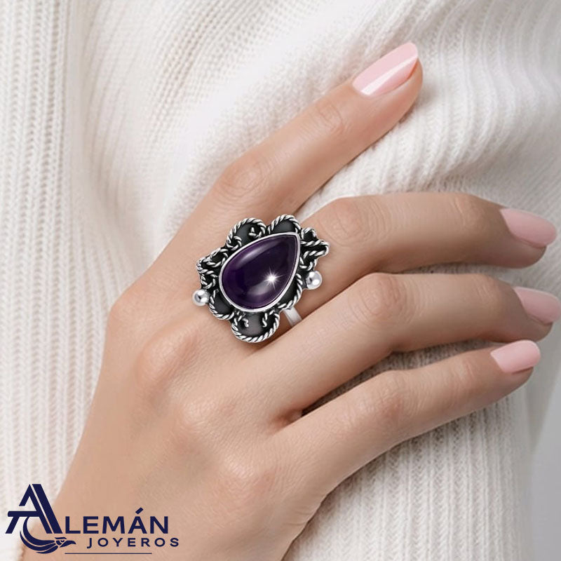Anillo de Plata .925 "Gota Amatista" 3310497-4