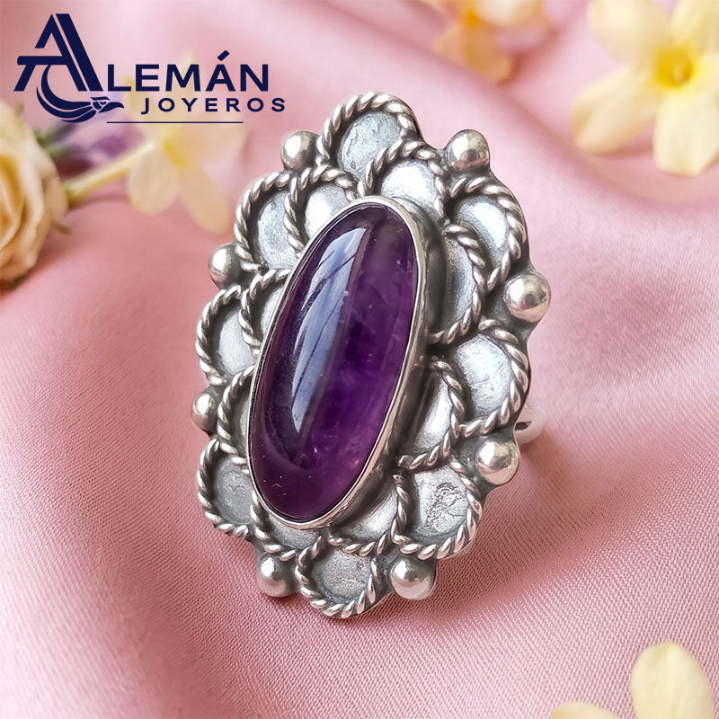 Anillo de Plata .925 "Óvalo Amatista" 3310512-2