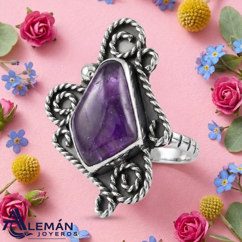 Anillo de Plata .925 "Amatista Barroco" 3310548-2
