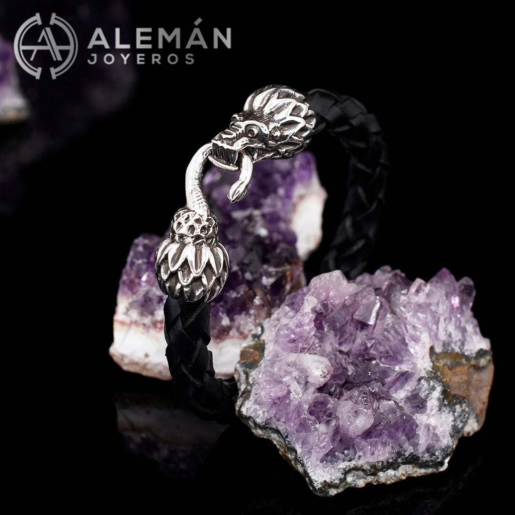Pulsera de Plata y Piel Quetzalcoatl 3310009