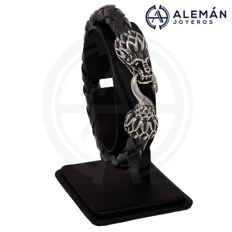 Pulsera de Plata y Piel Quetzalcoatl 3310009
