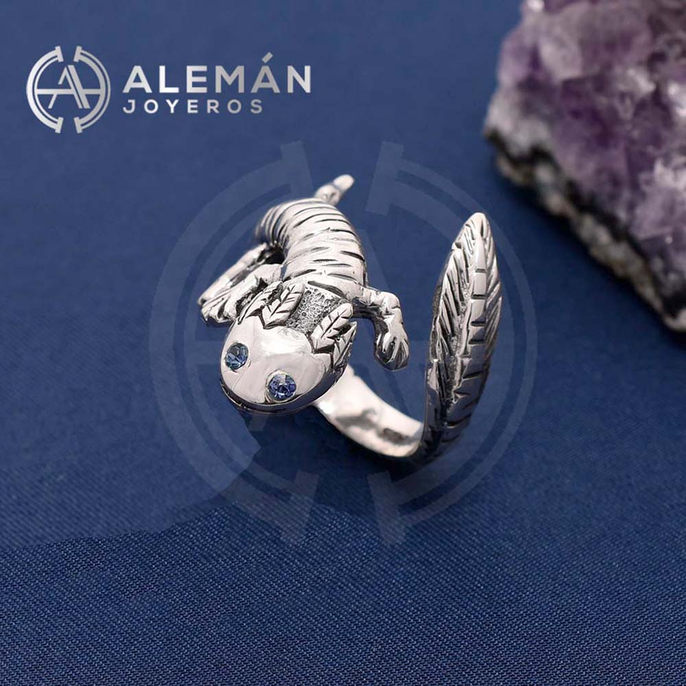 Anillo de Plata .925 "Ajolote Azul" 3310479